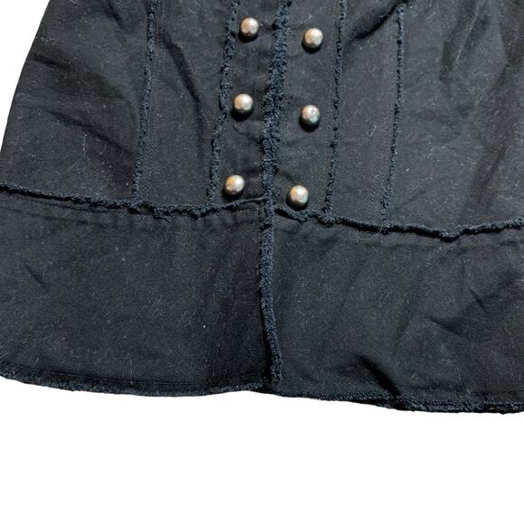 Hip to Hip Y2K Goth Emo Punk Military Style Button Up Vest Black Small - Picture 3 of 4